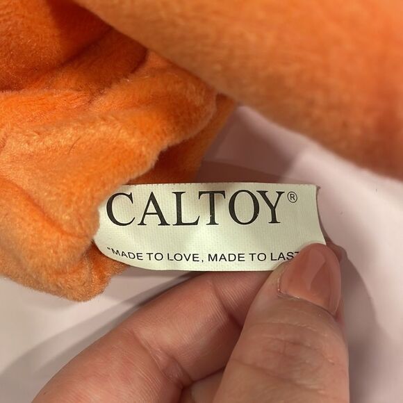 Caltoy Orange Blue Dragon Plush Puppet Vibrant Wings Tail Toy Stuffed 15” long - Picture 6 of 8